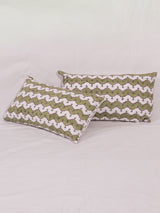 Cotton Handblock Printed Cushion Cover - Green