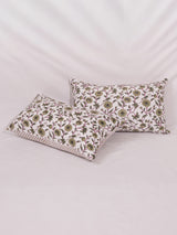 Cotton Handblock Printed Cushion Cover - Green