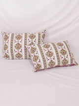 Cotton Handblock Printed Cushion Cover - Pink