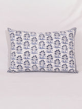 Cotton Handblock Printed Cushion Cover - White