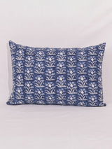 Cotton Handblock Printed Cushion Cover - Indigo