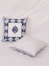Cotton Handblock Printed Cushion Cover - Indigo
