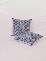 Cotton Handblock Printed Cushion Cover - Indigo