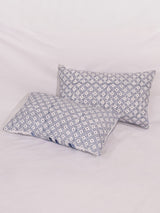 Cotton Handblock Printed Cushion Cover - Blue