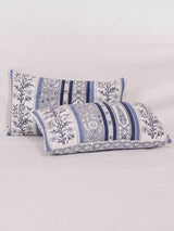 Cotton Handblock Printed Cushion Cover - Blue