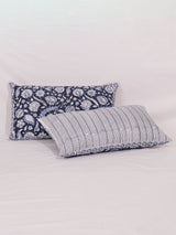 Cotton Handblock Printed Cushion Cover - Indigo