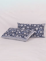 Cotton Handblock Printed Cushion Cover - Indigo