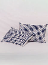 Cotton Handblock Printed Cushion Cover - Blue