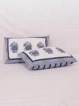 Cotton Handblock Printed Cushion Cover - White
