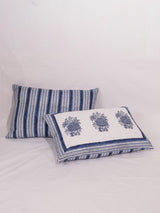 Cotton Handblock Printed Cushion Cover - White