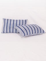 Cotton Handblock Printed Cushion Cover - White