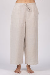 Beige Pure Linen Parallel