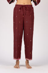 Maroon Handloom Jamdani Parallel