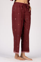Maroon Handloom Jamdani Parallel