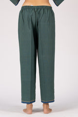 Green Handloom Striped Malkha Parallel