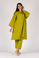 Cotton Hand-Embroidered Handloom Green Tunic