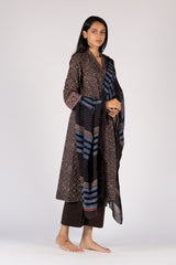 Black Ajrakh Mul Printed Dupatta