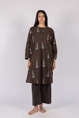 Black Ajrakh Cotton Hand Block Printed Tunic