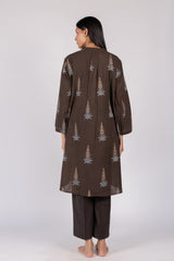 Black Ajrakh Cotton Hand Block Printed Tunic