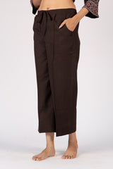 Brown Cotton Solid Parallel
