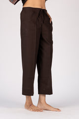 Brown Cotton Solid Parallel