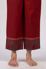 Maroon Printed Cotton Parallel