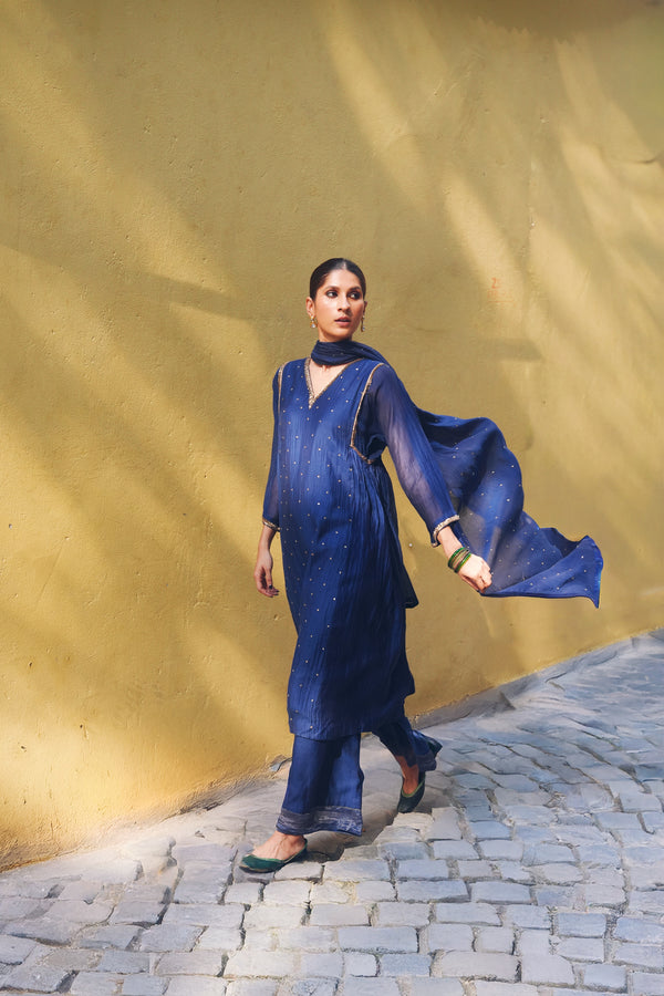 Chanderi Dupatta - Blue