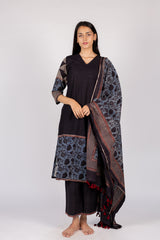 Blue Printed Cotton Dupatta