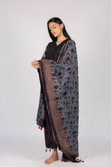 Blue Printed Cotton Dupatta