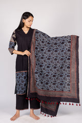 Blue Printed Cotton Dupatta