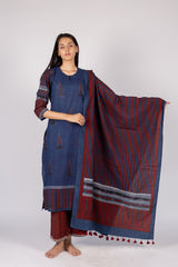 Blue Striped Cotton Dupatta