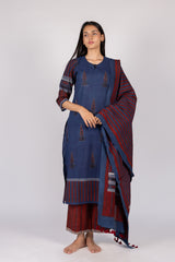 Blue Striped Cotton Dupatta