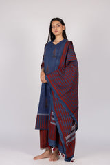 Blue Striped Cotton Dupatta