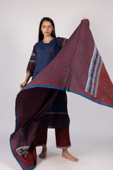 Blue Striped Cotton Dupatta