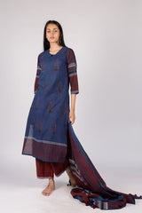 Blue Striped Cotton Dupatta