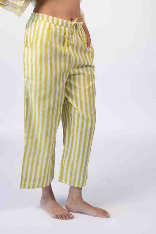 Green Striped Chanderi Parallel