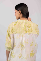 White Chanderi Hand Block Printed Tunic