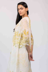 White Floral Chanderi Straight-Cut Kurta