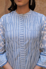Blue Hand-Block Printed Cotton Kurta