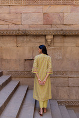 Green Cotton Hand Block Printed Kurta