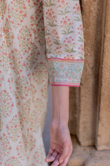 White Hand-Block Printed Cotton Kurta