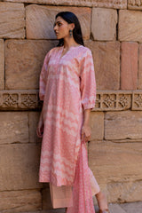 Pink Hand-Block Printed Cotton Kurta