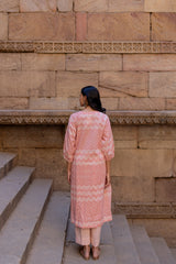 Pink Hand-Block Printed Cotton Kurta
