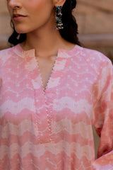 Pink Hand-Block Printed Cotton Kurta
