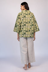Green Hand Block Printed Cotton Top