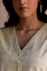 Green Cotton Hand Block Printed Kurta
