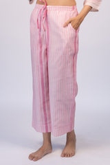 Pink Striped Chanderi Parallel