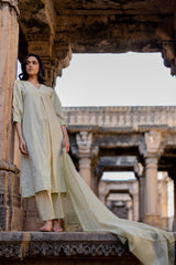 Green Cotton Kota Doria Dupatta