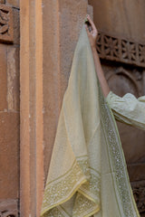 Green Cotton Kota Doria Dupatta