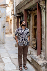 Black Modal Ajrakh Hand Block Printed Shirt